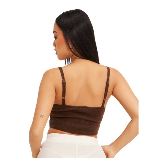 Noisy May MADDISON CROP SWEATER BRA TOP IN PINECONE NWOT - Picture 2 of 9